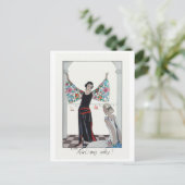 George Barbier, Art Deco Briefkaart (Staand voorkant)