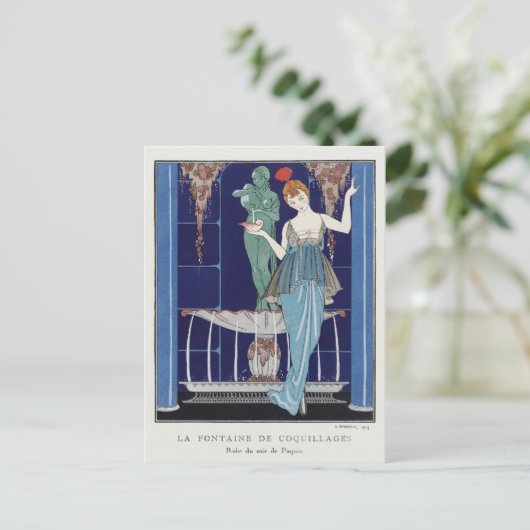 George Barbier, Art Deco Briefkaart (Staand voorkant)