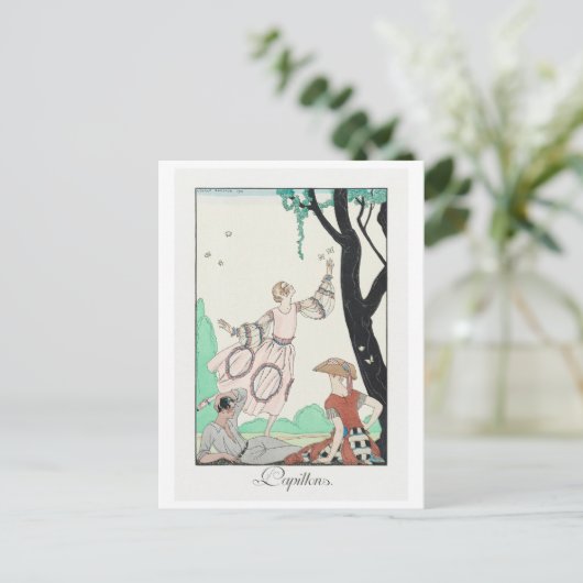 George Barbier, Art Deco Briefkaart (Staand voorkant)