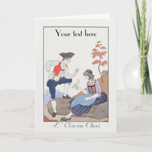 George Barbier Art déco Carte de remerciements mod (Devant)