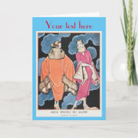 George Barbier Art déco Carte de remerciements mod