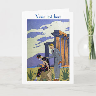 George Barbier Art déco Carte de remerciements mod