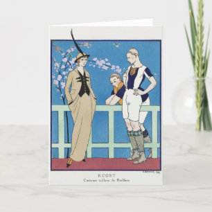 George Barbier, Art Deco Hartelijk dank Bedankkaart