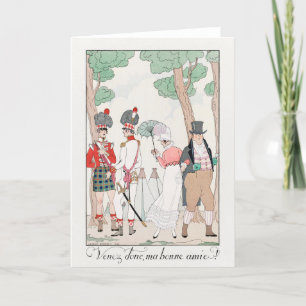 George Barbier, Art Deco Hartelijk dank Bedankkaart