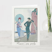 George Barbier, Art Deco Hartelijk dank Bedankkaart (Voorkant)