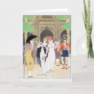 George Barbier, Art Deco Hartelijk dank Bedankkaart