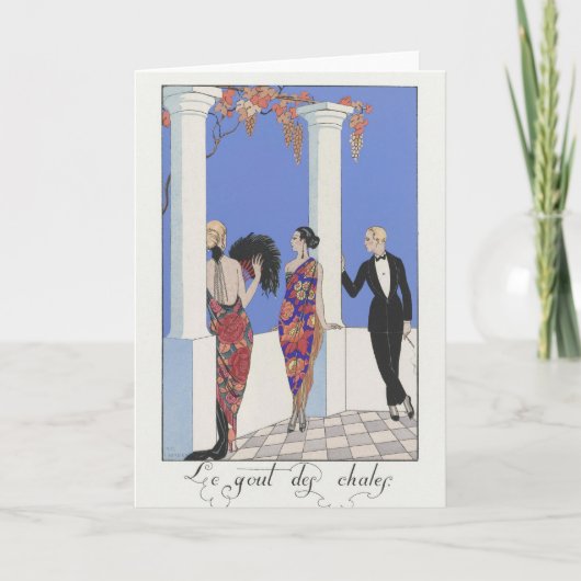 George Barbier, Art Deco Hartelijk dank Bedankkaart (Voorkant)