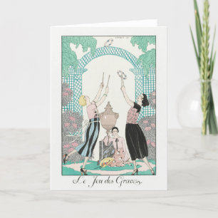 George Barbier, Art Deco Hartelijk dank Bedankkaart