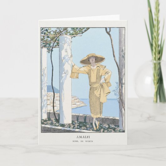 George Barbier, Art Deco Hartelijk dank Bedankkaart (Voorkant)