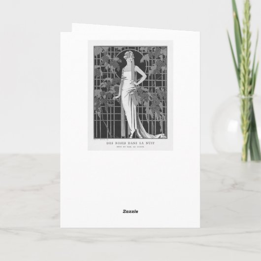 George Barbier Art Deco mode Hartelijk dank Bedankkaart (Achterkant)