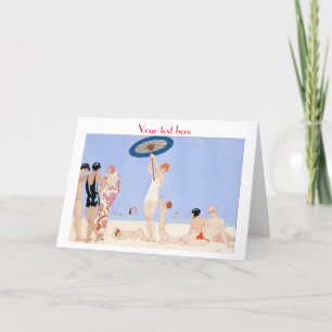 George Barbier Art Deco mode Hartelijk dank Bedankkaart