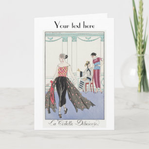 George Barbier Art Deco mode Hartelijk dank Bedankkaart