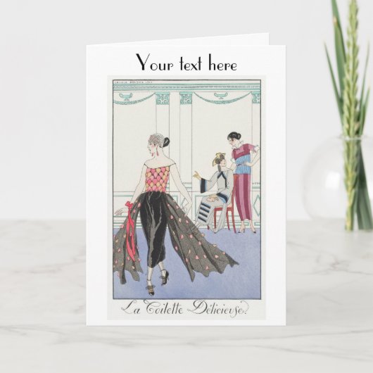 George Barbier Art Deco mode Hartelijk dank Bedankkaart (Voorkant)