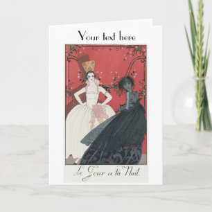 George Barbier Art Deco mode Hartelijk dank Bedankkaart