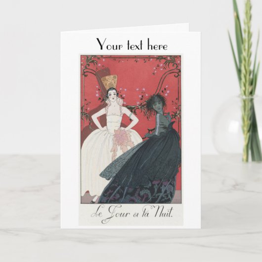 George Barbier Art Deco mode Hartelijk dank Bedankkaart (Voorkant)