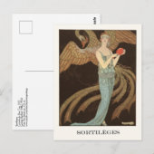 George Barbier Art Deco Mode Illustratie Briefkaart (Voorkant / Achterkant)