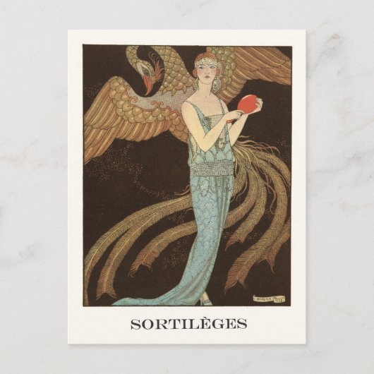 George Barbier Art Deco Mode Illustratie Briefkaart (Voorkant)