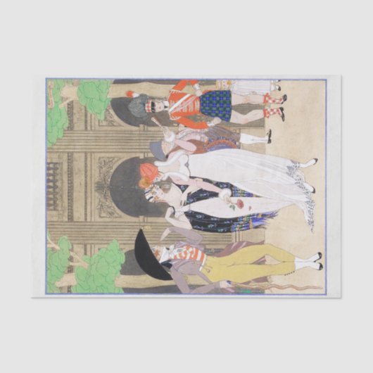 George Barbier, Art Deco Tissue Paper Tissuepapier (Voorkant)