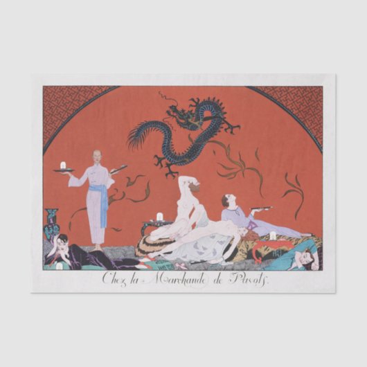 George Barbier, Art Deco Tissue Paper Tissuepapier (Voorkant)