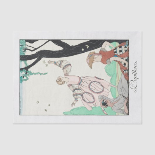 George Barbier, Art Deco Tissue Paper Tissuepapier (Voorkant)