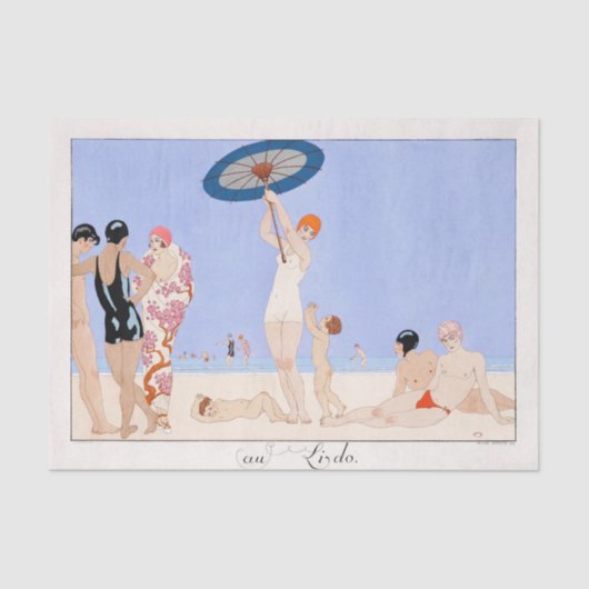 George Barbier, Art Deco Tissue Paper Tissuepapier (Voorkant)