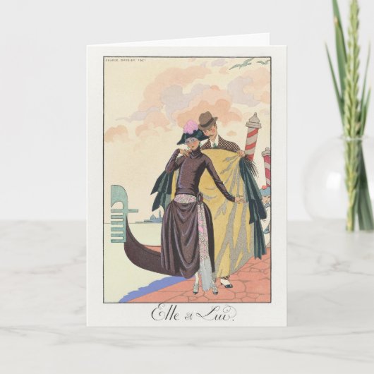 George Barbier, Carte de remerciements Art déco (Devant)