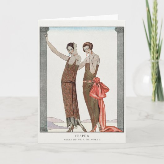 George Barbier, Carte de remerciements Art déco (Devant)