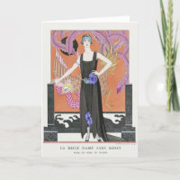 George Barbier, Carte de remerciements Art déco