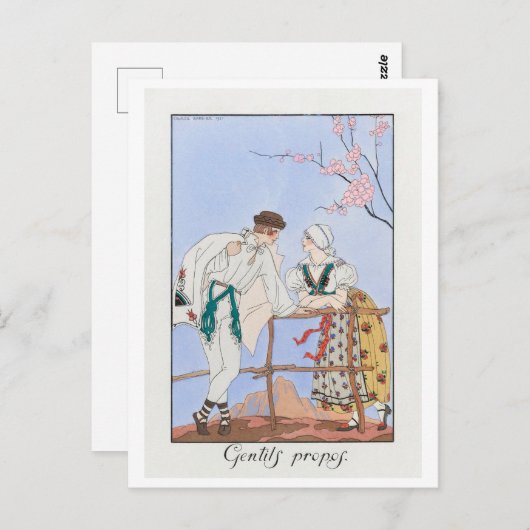 George Barbier, carte postale Art déco (Devant / Derrière)