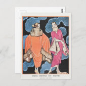 George Barbier, carte postale Art déco (Devant / Derrière)