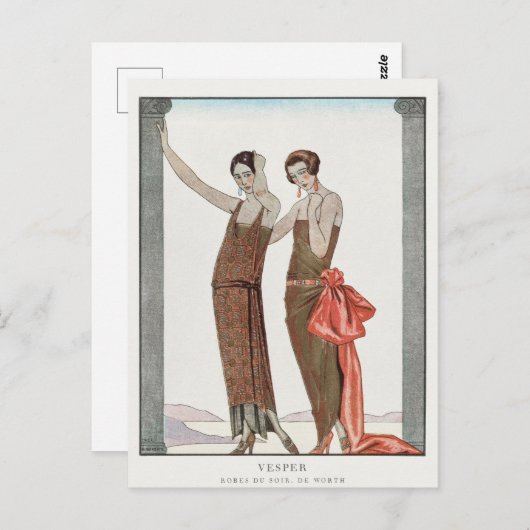George Barbier, carte postale Art déco (Devant / Derrière)