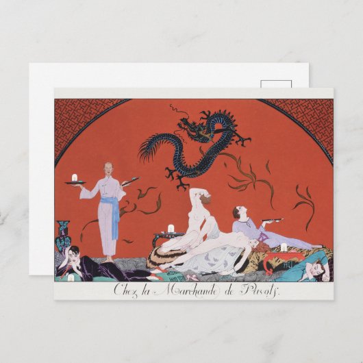 George Barbier, carte postale Art déco (Devant / Derrière)