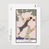 George Barbier  Deco Mode L'Escarpolette Briefkaart (Voorkant / Achterkant)