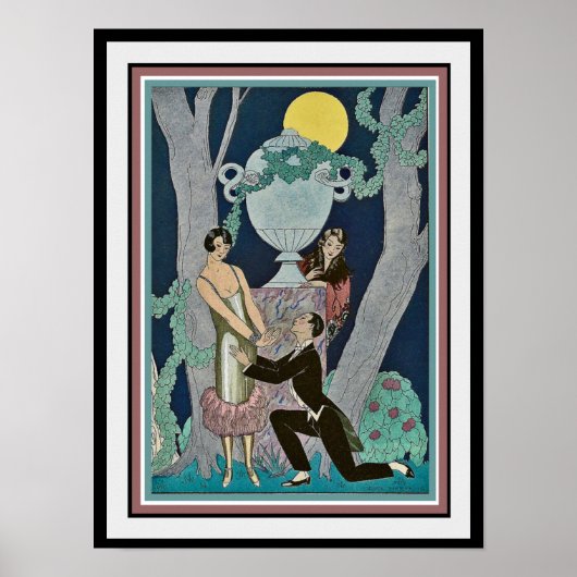 George Barbier "The proposal" Art Deco Print 16x20 (Voorkant)