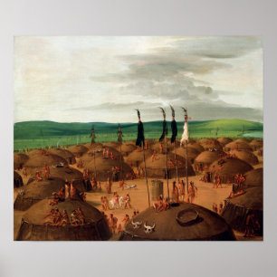 George Catlin Bird's-eye Uitzicht van het Mandan Poster