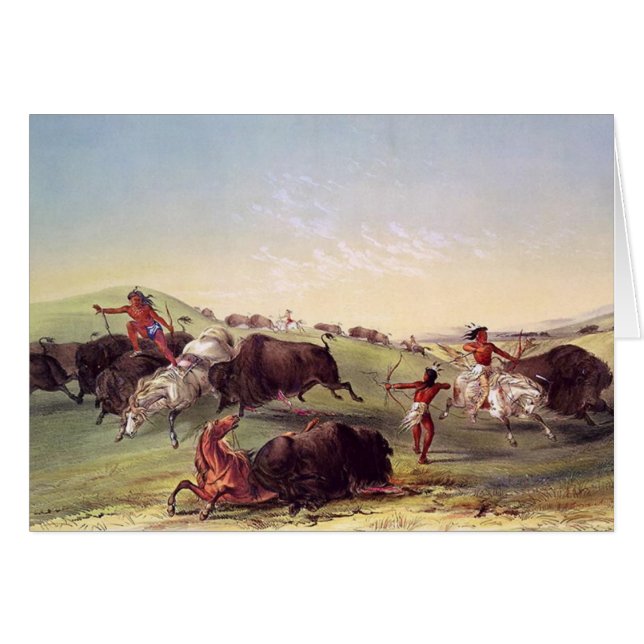 George Catlin - chasse de Buffalo (Devant horizontal)