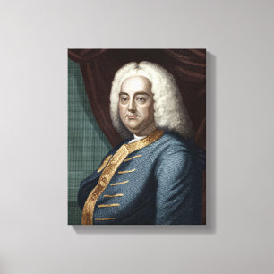 George Frederic Handel, gegraveerd door Thomson Canvas Afdruk