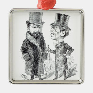 George Grossmith Jnr. en Richard D'Oyly Carte Metalen Ornament