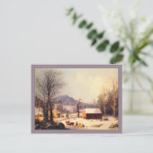 George Henry Durrie Red School House Briefkaart (Staand voorkant)