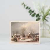George Henry Durrie Rustic Kerstland Briefkaart (Staand voorkant)