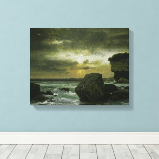 George Inness - A Marine Canvas Afdruk (Insitu (Houten vloer))