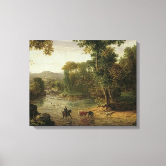 George Inness - De Ford oversteken Canvas Afdruk (Voorkant)