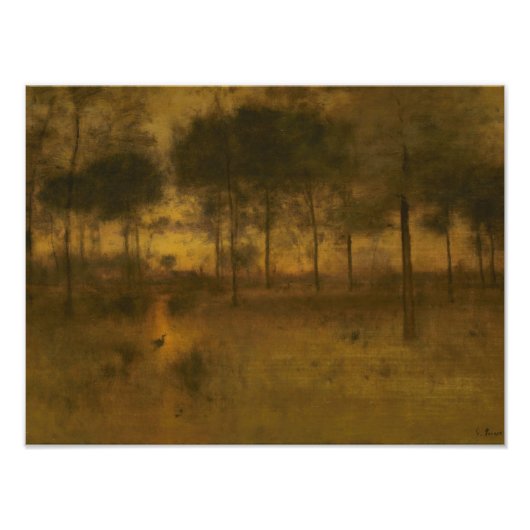 George Inness - Het huis van de Heron Foto Afdruk (Voorkant)