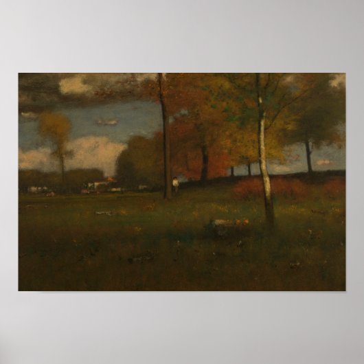 George Inness - nabij het dorp, oktober Poster (Voorkant)