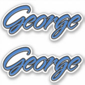 George Name blue Aufkleber Sticker Stickerset (Voorkant)