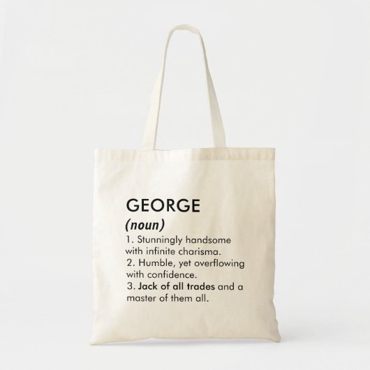 George name, Editable name, Custom name Tote Bag (Voorkant)