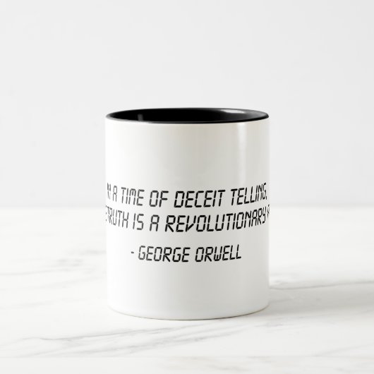 George Orwell Quote Tweekleurige Koffiemok (Center)