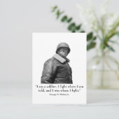 George Patton en Quote Briefkaart (Staand voorkant)