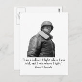 George Patton en Quote Briefkaart (Voorkant / Achterkant)