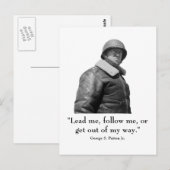 George Patton en Quote Briefkaart (Voorkant / Achterkant)